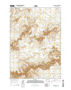 Badlands Hills Wyoming Current topographic map, 1:24000 scale, 7.5 X 7.5 Minute, Year 2015
