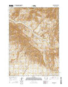 Badwater Wyoming Current topographic map, 1:24000 scale, 7.5 X 7.5 Minute, Year 2015