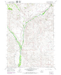 Bain Draw Wyoming Historical topographic map, 1:24000 scale, 7.5 X 7.5 Minute, Year 1967