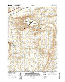 Baxter Wyoming Current topographic map, 1:24000 scale, 7.5 X 7.5 Minute, Year 2015