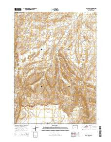 Blue Gulch Wyoming Current topographic map, 1:24000 scale, 7.5 X 7.5 Minute, Year 2015