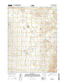 Boars Tusk Wyoming Current topographic map, 1:24000 scale, 7.5 X 7.5 Minute, Year 2015