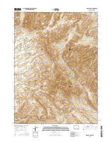 Bradley Peak Wyoming Current topographic map, 1:24000 scale, 7.5 X 7.5 Minute, Year 2015