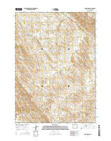 Broom Draw Wyoming Current topographic map, 1:24000 scale, 7.5 X 7.5 Minute, Year 2015