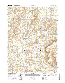Burley Draw Wyoming Current topographic map, 1:24000 scale, 7.5 X 7.5 Minute, Year 2015