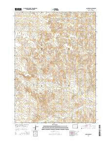 Calf Draw Wyoming Current topographic map, 1:24000 scale, 7.5 X 7.5 Minute, Year 2015