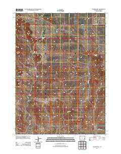 Casebier Hill Wyoming Historical topographic map, 1:24000 scale, 7.5 X 7.5 Minute, Year 2012