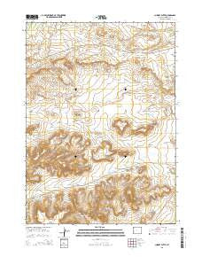 Chimney Butte Wyoming Current topographic map, 1:24000 scale, 7.5 X 7.5 Minute, Year 2015