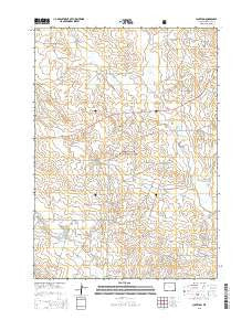 Clareton Wyoming Current topographic map, 1:24000 scale, 7.5 X 7.5 Minute, Year 2015