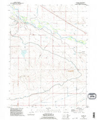 Cottier Wyoming Historical topographic map, 1:24000 scale, 7.5 X 7.5 Minute, Year 1990
