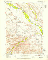 Crowheart Wyoming Historical topographic map, 1:24000 scale, 7.5 X 7.5 Minute, Year 1952