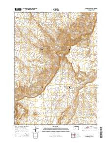 Dishpan Butte Wyoming Current topographic map, 1:24000 scale, 7.5 X 7.5 Minute, Year 2015