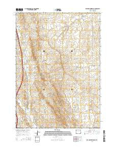 Dry Creek Reservoir Wyoming Current topographic map, 1:24000 scale, 7.5 X 7.5 Minute, Year 2015