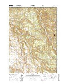 Dry Draw Wyoming Current topographic map, 1:24000 scale, 7.5 X 7.5 Minute, Year 2015