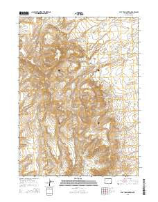 Flat Top Mountain Wyoming Current topographic map, 1:24000 scale, 7.5 X 7.5 Minute, Year 2015
