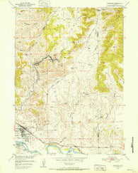 Guernsey Wyoming Historical topographic map, 1:24000 scale, 7.5 X 7.5 Minute, Year 1950
