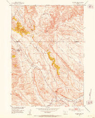 Hillberry Rim Wyoming Historical topographic map, 1:24000 scale, 7.5 X 7.5 Minute, Year 1951