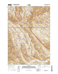 Hillberry Rim Wyoming Current topographic map, 1:24000 scale, 7.5 X 7.5 Minute, Year 2015