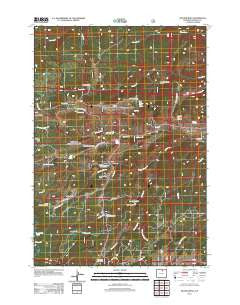 Hunter Mesa Wyoming Historical topographic map, 1:24000 scale, 7.5 X 7.5 Minute, Year 2012