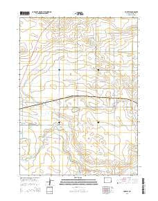 Huntley Wyoming Current topographic map, 1:24000 scale, 7.5 X 7.5 Minute, Year 2015