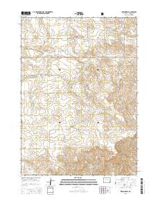 Ireton Draw Wyoming Current topographic map, 1:24000 scale, 7.5 X 7.5 Minute, Year 2015