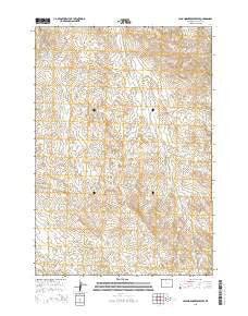 Jack Horner Reservoir Wyoming Current topographic map, 1:24000 scale, 7.5 X 7.5 Minute, Year 2015