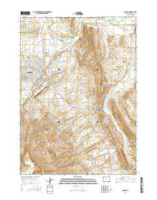 Lander Wyoming Current topographic map, 1:24000 scale, 7.5 X 7.5 Minute, Year 2015