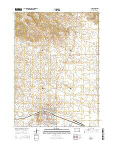 Lusk Wyoming Current topographic map, 1:24000 scale, 7.5 X 7.5 Minute, Year 2015