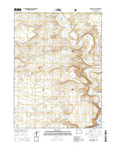 Massacre Hill Wyoming Current topographic map, 1:24000 scale, 7.5 X 7.5 Minute, Year 2015
