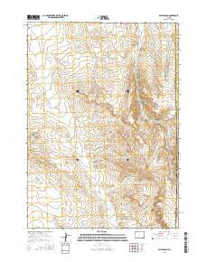 Miles Ranch Wyoming Current topographic map, 1:24000 scale, 7.5 X 7.5 Minute, Year 2015