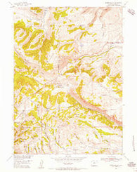 Miners Delight Wyoming Historical topographic map, 1:24000 scale, 7.5 X 7.5 Minute, Year 1954