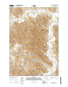 Mitchell Draw Wyoming Current topographic map, 1:24000 scale, 7.5 X 7.5 Minute, Year 2015