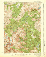 Moccasin Lake Wyoming Historical topographic map, 1:62500 scale, 15 X 15 Minute, Year 1943
