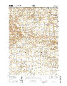 Moneta Wyoming Current topographic map, 1:24000 scale, 7.5 X 7.5 Minute, Year 2015