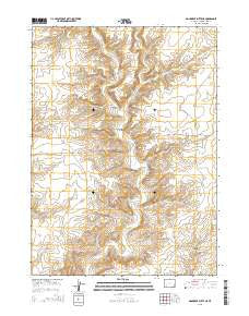 Monument Butte NE Wyoming Current topographic map, 1:24000 scale, 7.5 X 7.5 Minute, Year 2015
