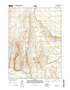 Overland Wyoming Current topographic map, 1:24000 scale, 7.5 X 7.5 Minute, Year 2015