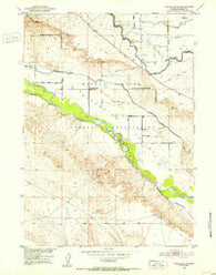 Pavillion SE Wyoming Historical topographic map, 1:24000 scale, 7.5 X 7.5 Minute, Year 1951