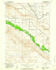 Pavillion SE Wyoming Historical topographic map, 1:24000 scale, 7.5 X 7.5 Minute, Year 1959
