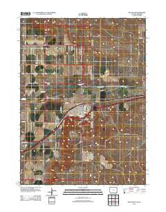 Pine Bluffs Wyoming Historical topographic map, 1:24000 scale, 7.5 X 7.5 Minute, Year 2012