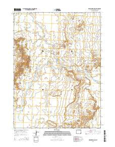 Prehistoric Rim Wyoming Current topographic map, 1:24000 scale, 7.5 X 7.5 Minute, Year 2015