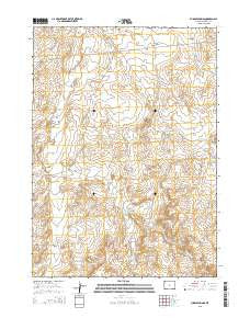 Puddle Springs Wyoming Current topographic map, 1:24000 scale, 7.5 X 7.5 Minute, Year 2015