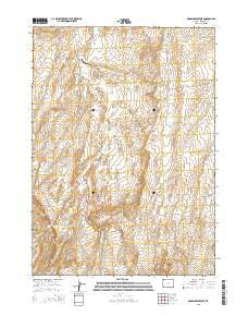 Rongis Reservoir Wyoming Current topographic map, 1:24000 scale, 7.5 X 7.5 Minute, Year 2015
