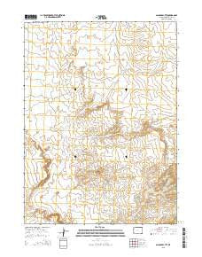 Salazar Butte Wyoming Current topographic map, 1:24000 scale, 7.5 X 7.5 Minute, Year 2015