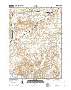 Shawnee Wyoming Current topographic map, 1:24000 scale, 7.5 X 7.5 Minute, Year 2015