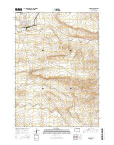 Shoshoni Wyoming Current topographic map, 1:24000 scale, 7.5 X 7.5 Minute, Year 2015