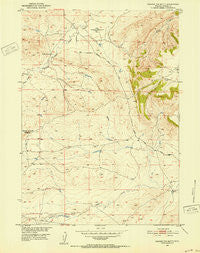 Square Top Butte Wyoming Historical topographic map, 1:24000 scale, 7.5 X 7.5 Minute, Year 1951