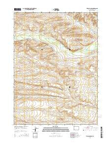 The Palisades Wyoming Current topographic map, 1:24000 scale, 7.5 X 7.5 Minute, Year 2015