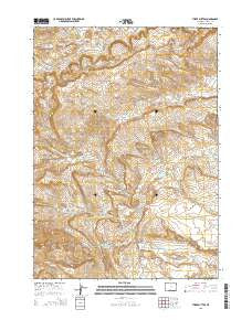 Three Buttes Wyoming Current topographic map, 1:24000 scale, 7.5 X 7.5 Minute, Year 2015