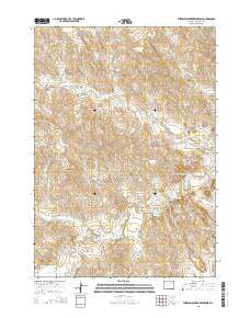 Threemile Creek Reservoir Wyoming Current topographic map, 1:24000 scale, 7.5 X 7.5 Minute, Year 2015
