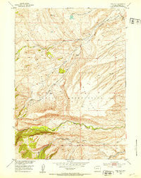 Wise Flat Wyoming Historical topographic map, 1:24000 scale, 7.5 X 7.5 Minute, Year 1952